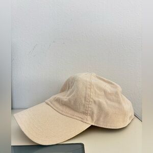 MADEWELL CREAM W/ LEATHER STRAP ADJUSTABLE BASEBALL CAP ONE SIZE